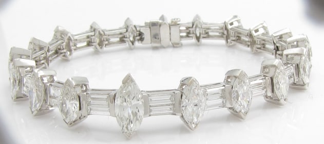 Significant 7ct+ Diamond Platinum Estate Bracelet
