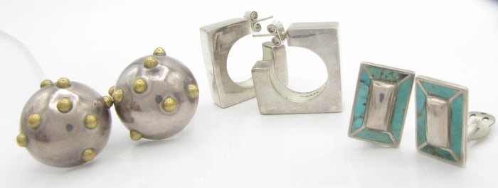 Three Pair, SW Style Sterling Earrings