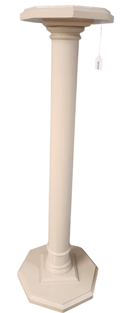 Molded Composition Pedestal: Molded composition pedestal, beige finish, octagonal top and base, 42"h x 14" base