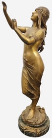 Bronze Patinated Metal Sculpture, "Muse", Drouot