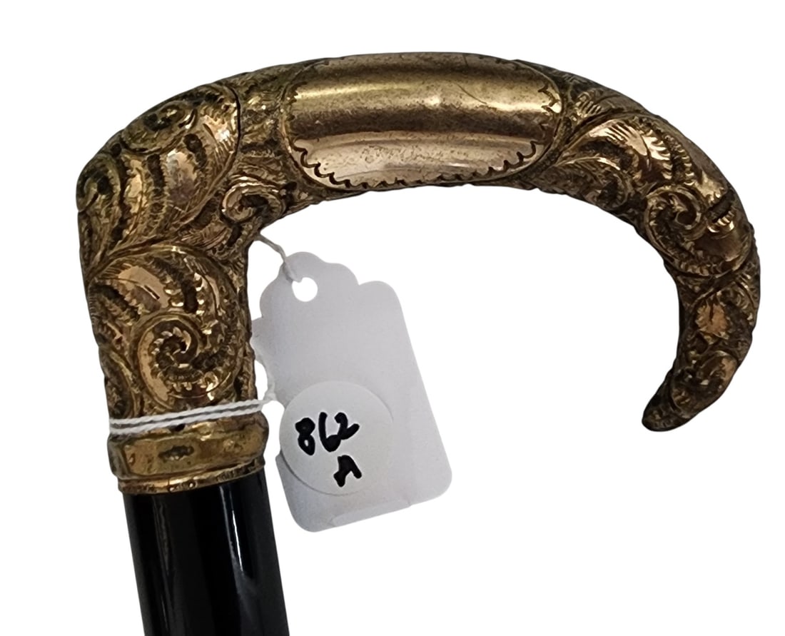 Antique Walking Stick with Rolled Gold Handle (1 of 3)