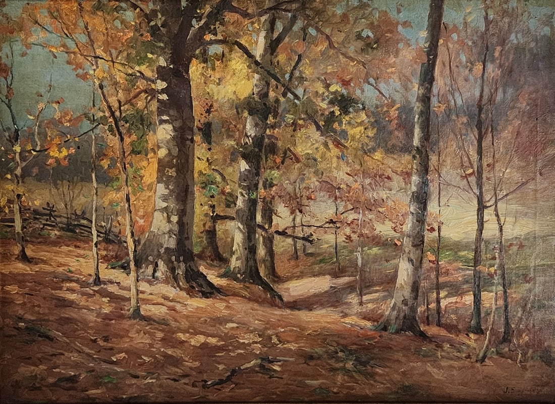 John E Bundy 16x22 O/C Autumn Interior Woods (1 of 5)