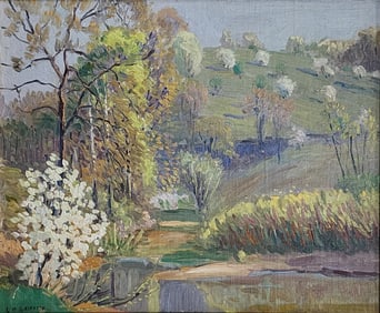 Louis O Griffith 15x18 O/B The Orchard, ca 1930