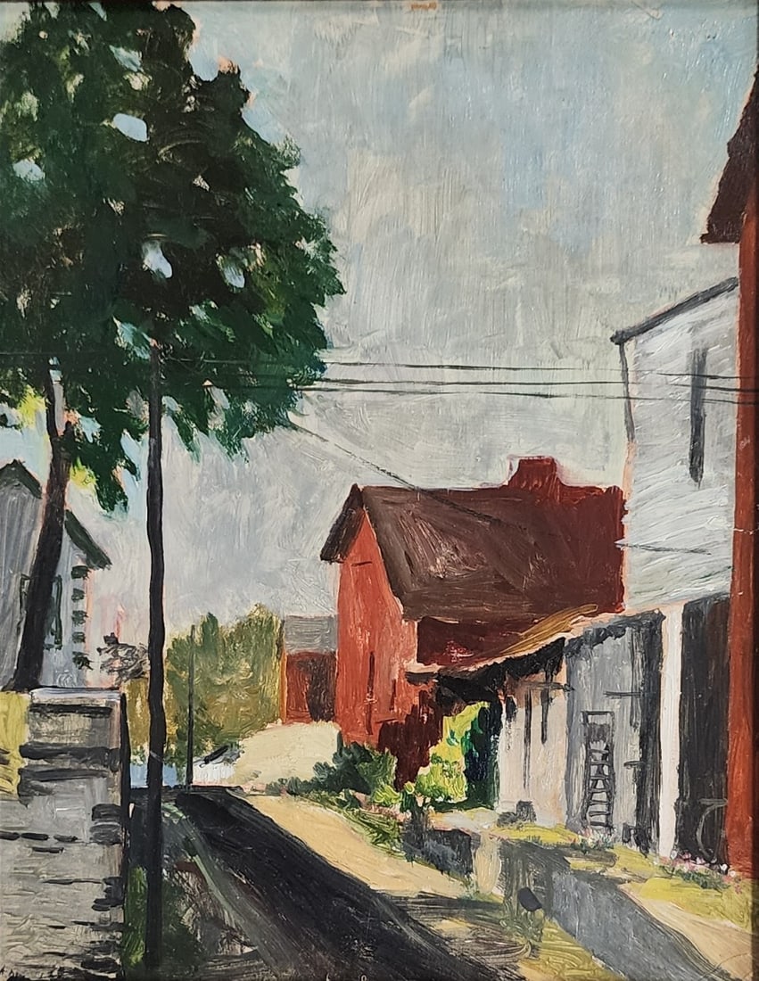 Gifford Hansell 10x8 O/B Village Scene (1 of 4)