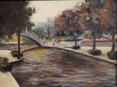 C Stuart 12x16 O/C Canal Bridge
