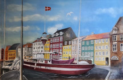 Denis C Lee 24x36 O/C Nyhavn Waterfront