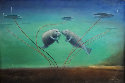 Denis C Lee 24x36 O/B Manatees