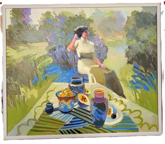 Louise McCall 36x36 Acrylic Flower Garden