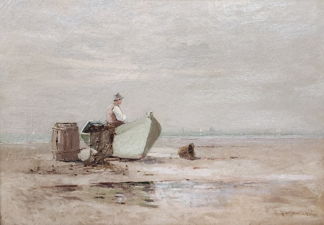 Eliza Anne Payne 14x20 O/C Fisherman on Beach (1 of 6)