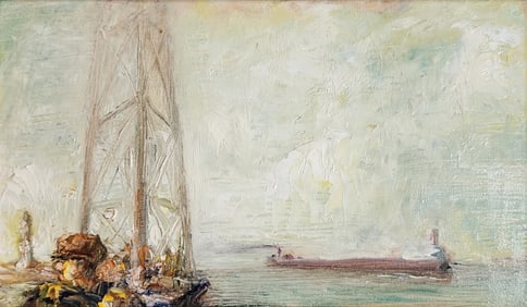 Unsigned 12x16 O/B Harbor Scene