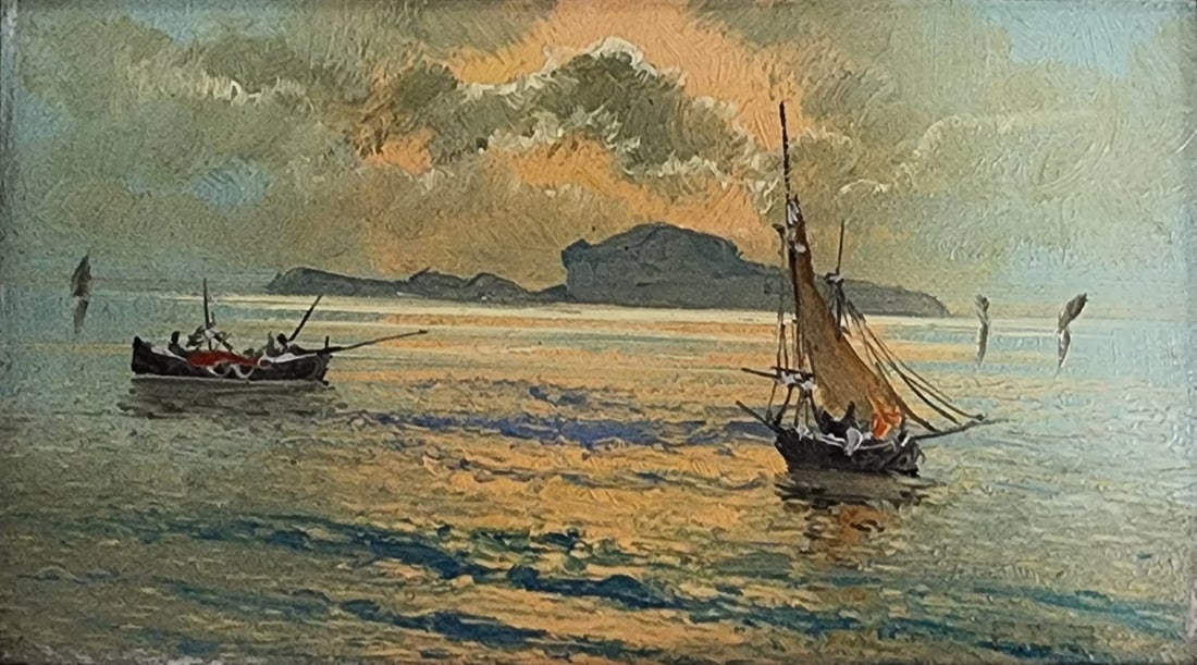 Franklin D Briscoe 4.5x7.5 O/B Sunset Fishing Boat (1 of 4)