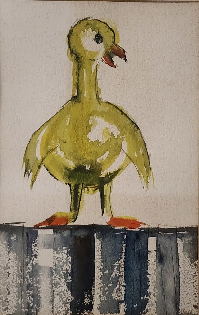 Unclearly Signed 14x9 WC Baby Duck (1 of 3)