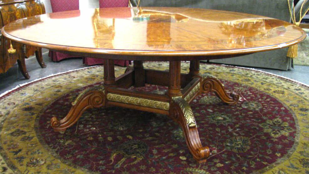 Custom Henredon 7' Round Dining Table