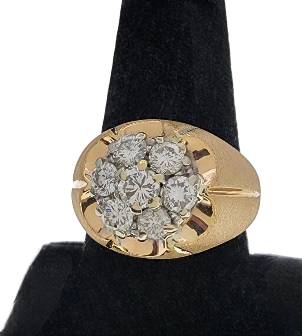 14K Yellow Gold Gents Diamond Ring (1 of 4)