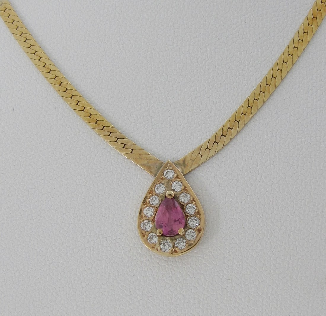 Ruby, Diamond 14K Yellow Gold Chain - 2