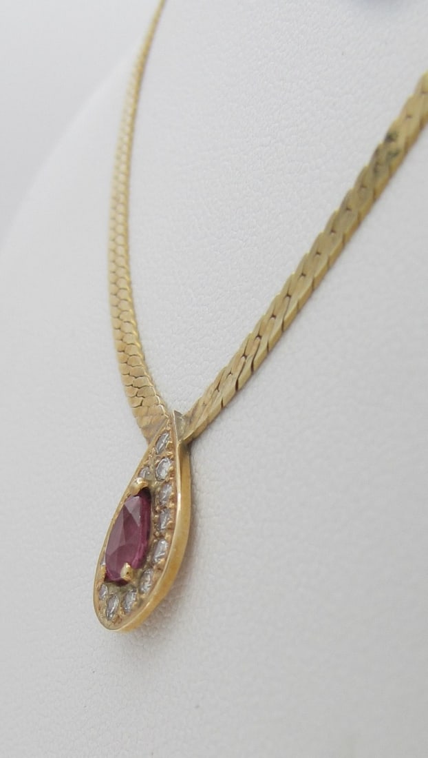 Ruby, Diamond 14K Yellow Gold Chain - 3