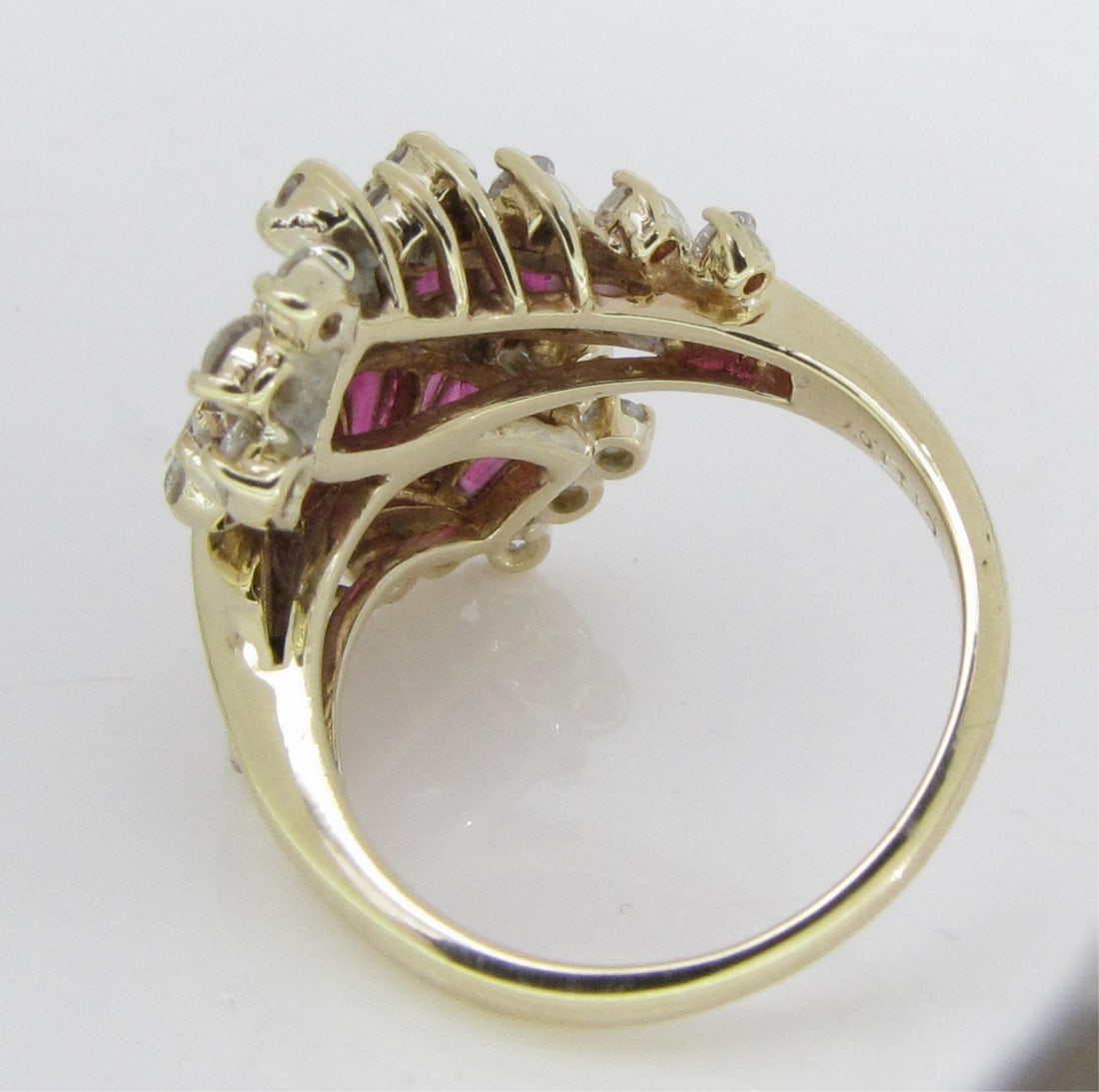 14K Yellow Gold Ruby and Diamond Ring - 4