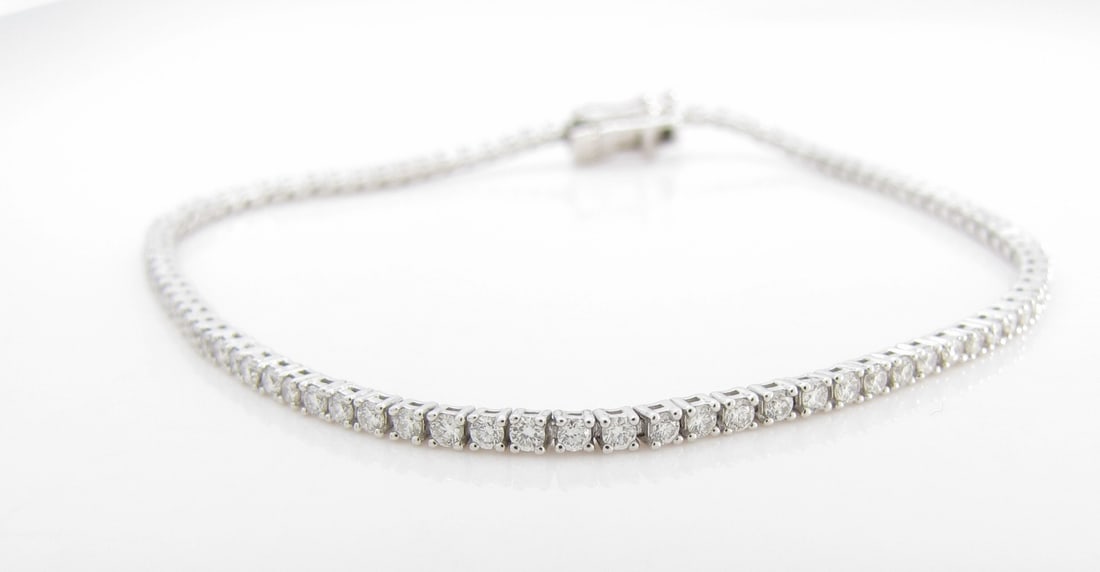14K White Gold 1CT Diamond Tennis Bracelet (1 of 2)