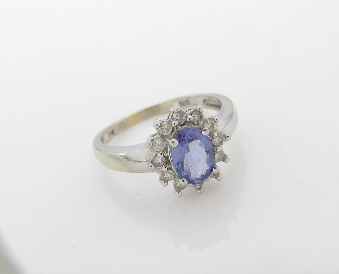 14K White Gold Tanzanite and Diamond Fashion Ring (1 of 4)
