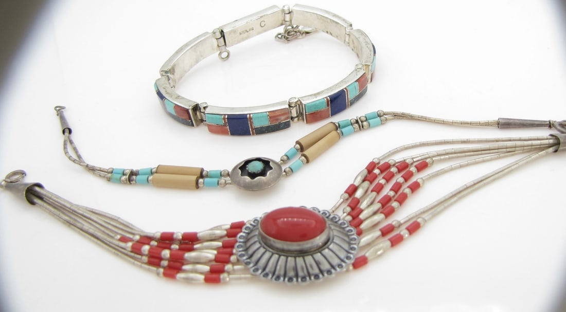 Three Southwest Sterling Bracelets (1 of 10)