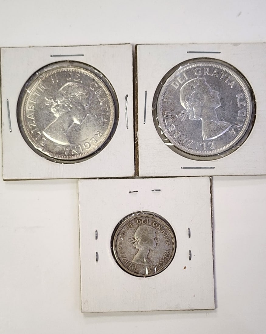 (3) Canadian Silver Coins, .80 Silver (1 of 7)