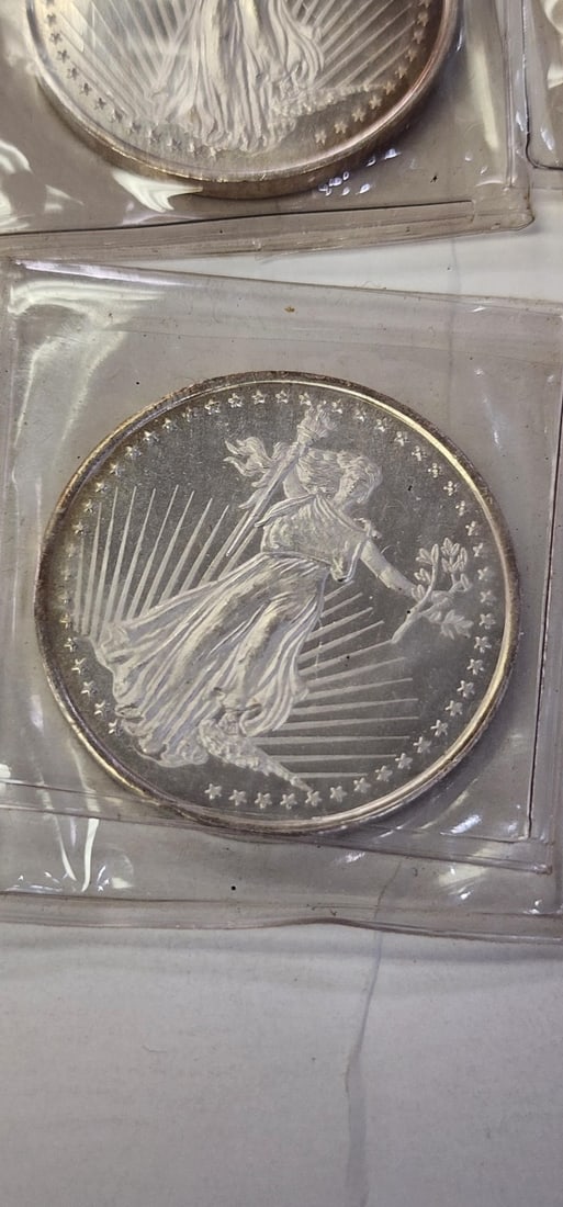 (7) Silver Towne .999 Silver Rounds - 2