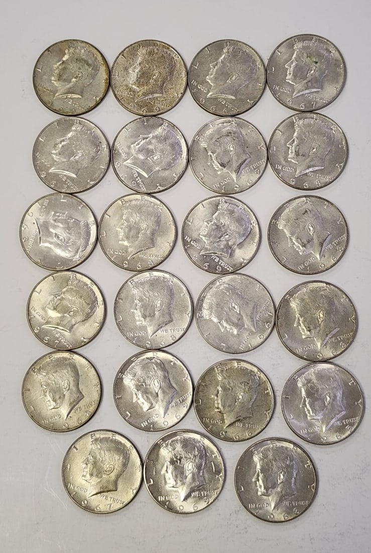 (23) 1960's Kennedy Half Dollar Coins (1 of 8)