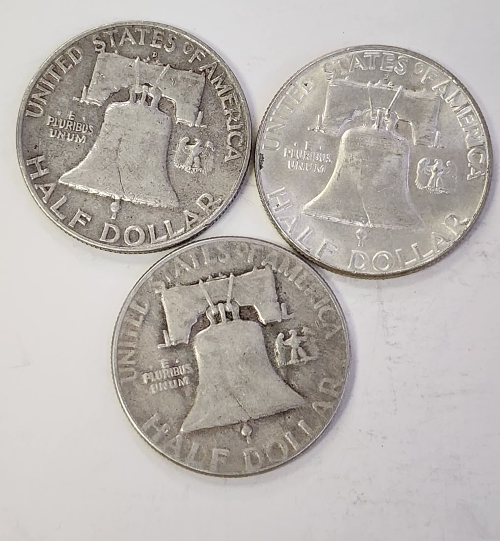 (9) Franklin US Silver Half Dollars - 5