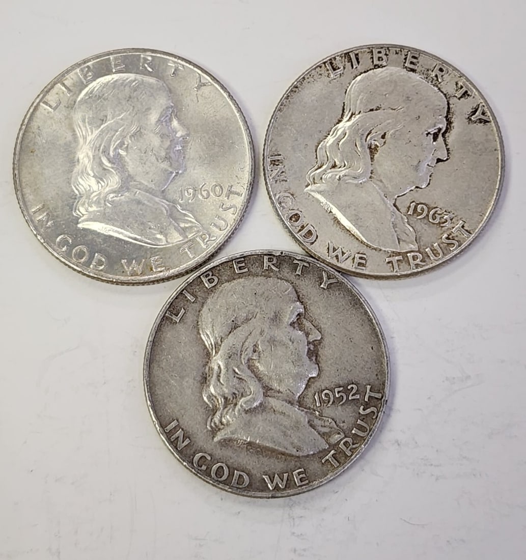 (9) Franklin US Silver Half Dollars - 6