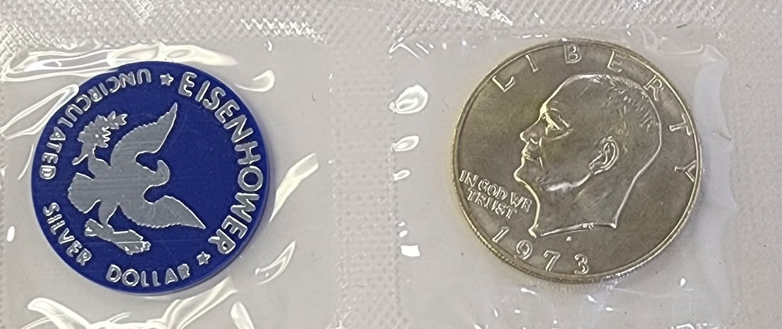 (19) Unc Eisenhower 40% Silver Dollars - 2