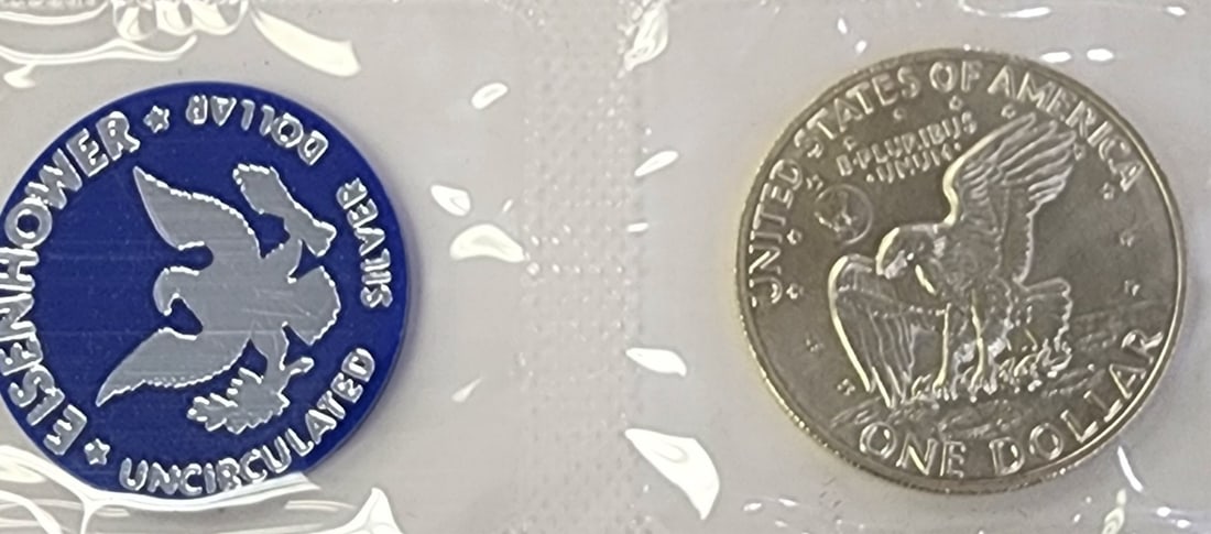 (19) Unc Eisenhower 40% Silver Dollars - 3