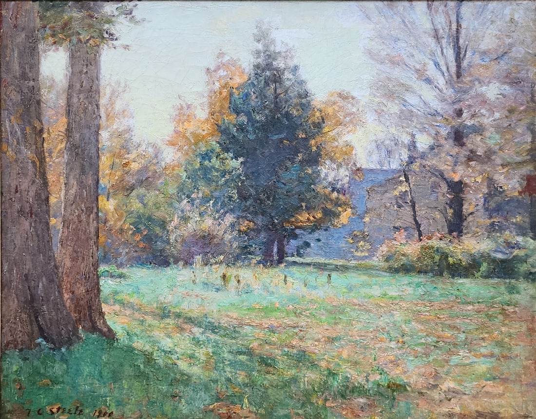 T.C. Steele 20x30 O/C "Backyard at Tinker Place (1 of 6)