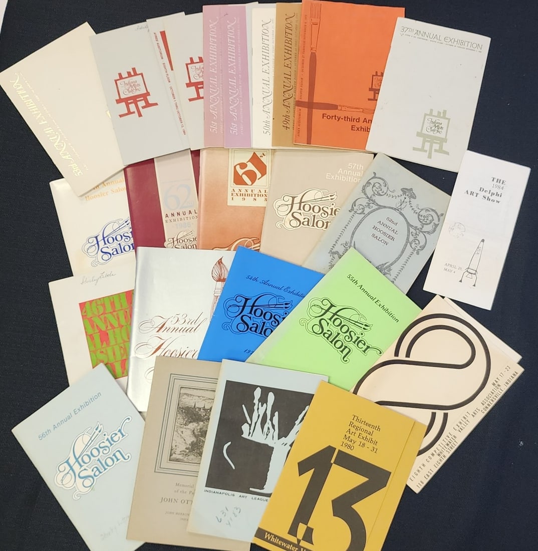 Mixed Lot of Indiana Catalogs, Hoosier Salon: A mixed lot of Indiana exhibition catalogs, including the Hoosier Salon