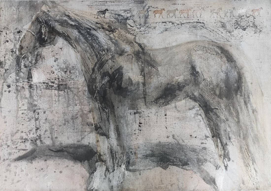 Jane Rosen, "Grey Spit Bite" Etching: A Jane Rosen (American, 1950-2025), 31" x 45" etching and lithography, signed lower right (from www.janerose.com), "Grey Spit Bite". Size as framed 35.5" x 49.5"