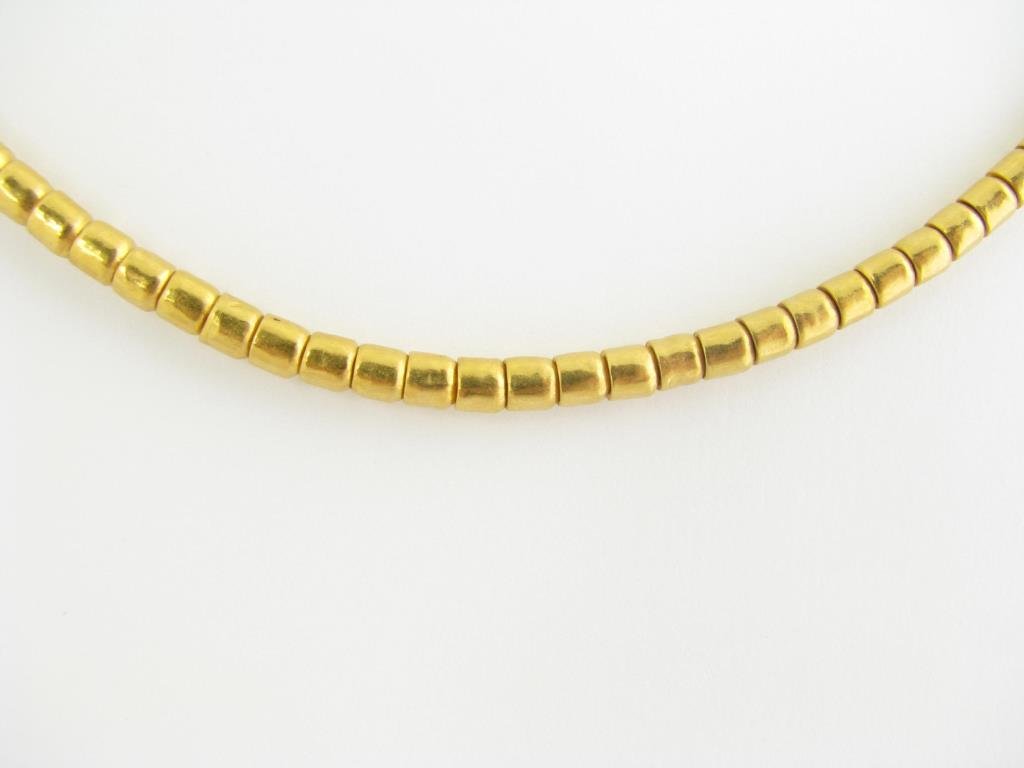 24k Gurhan Tube Bead Necklace: 24k Gurhan tube bead necklace, 18.8dwt, retail $4,495 391780