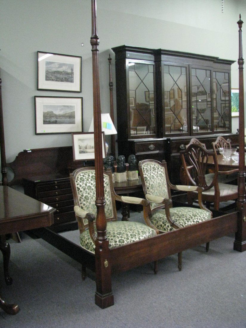 Statton Furniture Queen Size Poster Bed: Statton Furniture queen size four poster bed by Statton Furniture, "Old Towne", solid cherry, 86" tall posts