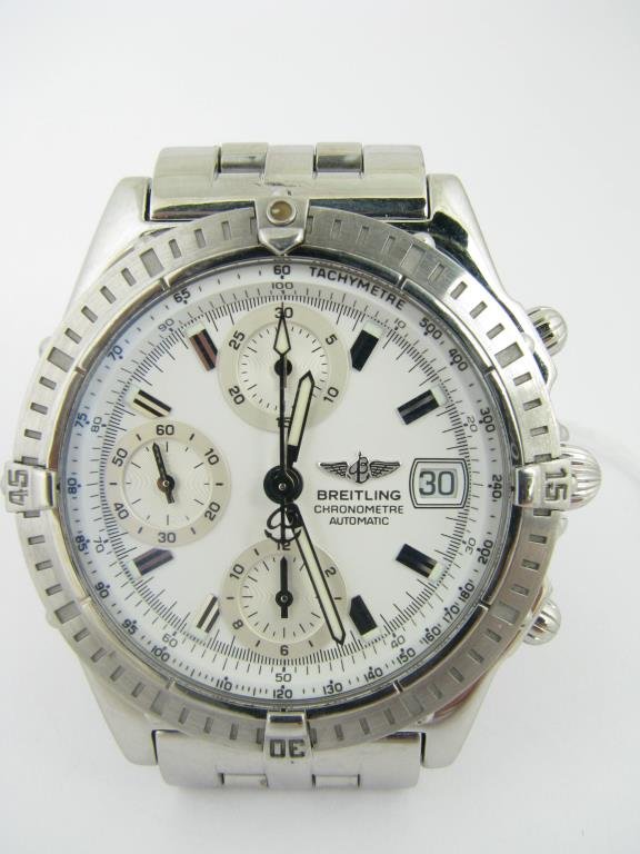 Gentleman's Breitling Bentley Wristwatch: A gentleman's Breitling Bentley 1884 Chronometre Automatic wristwatch, 41mm, with stainless pilot bracelet"