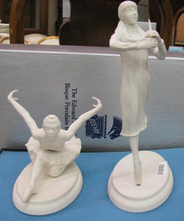 Four Boehm Porcelain Ballet Figures: Set of four porcelain figures from the ""Edward Marshall Boehm Bisque Porcelain Ballet Collection"", each with original box, and certificate of authenticity; good condition