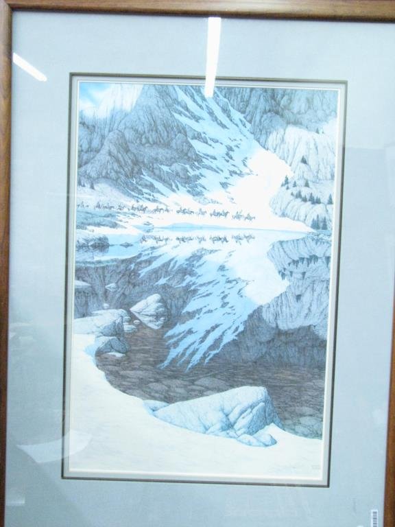 Framed Limited Edition Print, Bev Doolittle: A framed limited edition print by Bev Doolittle, artist signed, "Season of the eagle, edition size 36,598, size as framed 40" x 30.5"