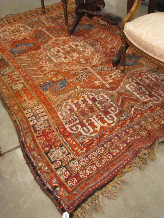 Semi-Antique Oriental Area Rug: Oriental rug, 4'6 x 7'8, Afghan type tribal design, semi-antique