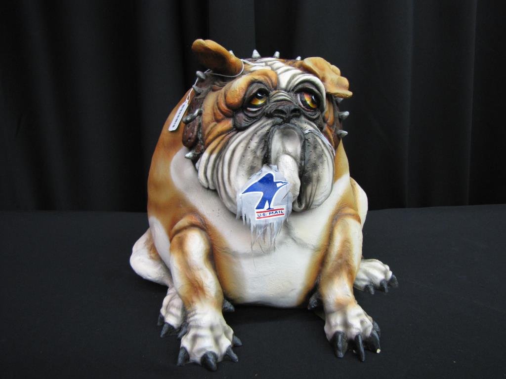 Todd Warner Animal Sculpture: Todd Warner Animal Sculpture, postman bulldog, 14.5" high, pencil signed and dated 1996, A/P edition