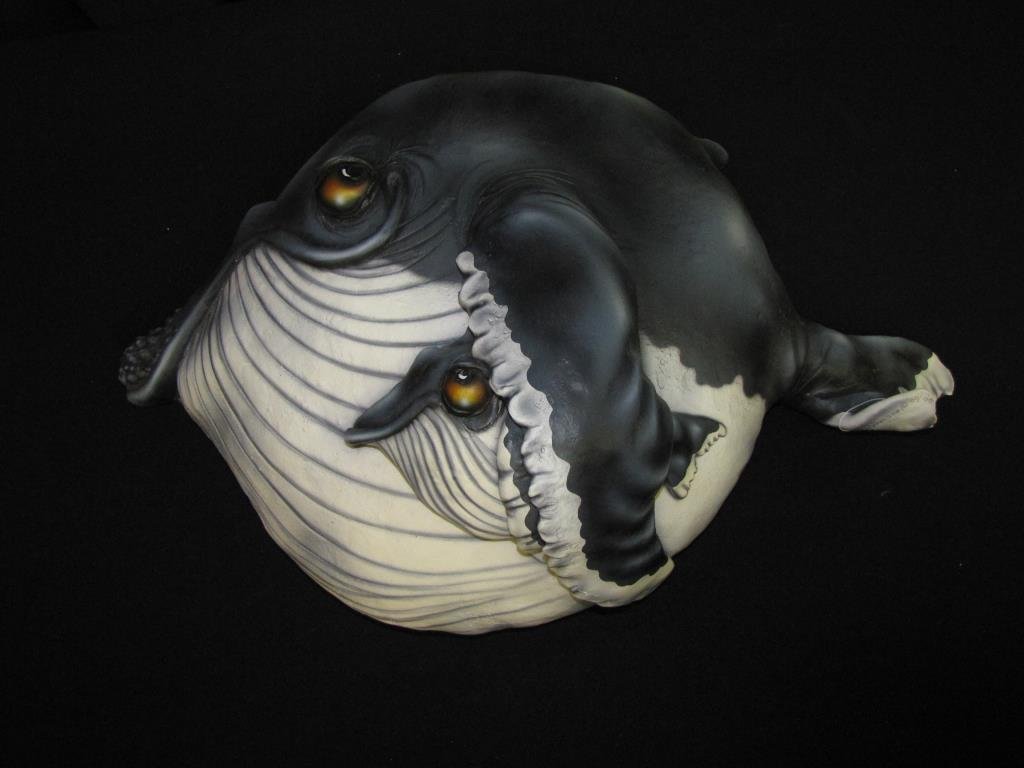 Todd Warner Animal Sculpture: Todd Warner Animal Sculpture, whale and baby, pencil signed and dated 2001, limited edition 001/100, 19" x 26"