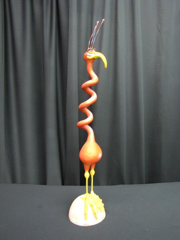 Todd Warner Bird Sculpture, "Screwed Up": Todd Warner Fine Feathered Friends Sculpture, "Screwed Up", 41" high, pencil signed and dated 2001 on base, A/P edition