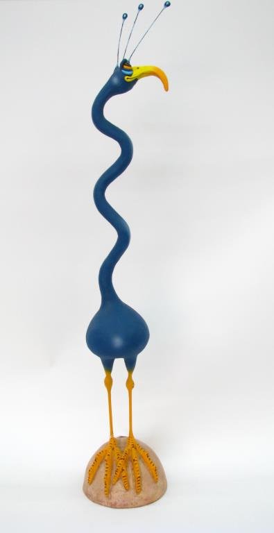 Todd Warner Bird Sculpture: Todd Warner bird sculpture, from the Feathered Friends series, 44" high, signed and dated 1996 - 2001, A/P, with C of A