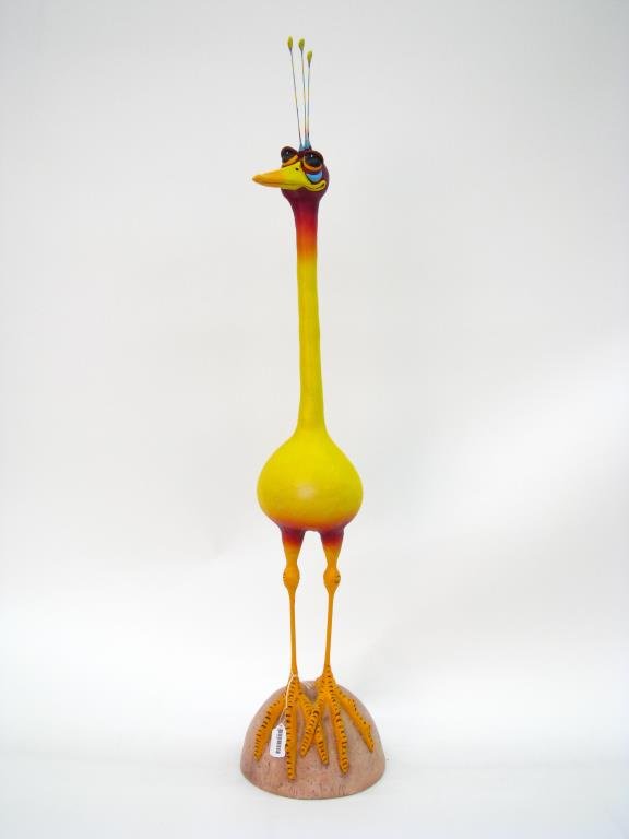 Todd Warner Bird Sculpture: Todd Warner bird sculpture, from the Feathered Friends series, 39" high, signed and dated on base, 1996-2001, A/P, with C of A