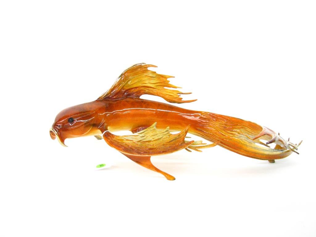 Tim Cotterill Bronze Sculpture "Big Kahuna": Tim Cotterill "Frogman" bronze sculpture, entitled "Big Kahuna", #244/750, signed and dated '03, from the Big Fins series, approximately 21" long with C of A