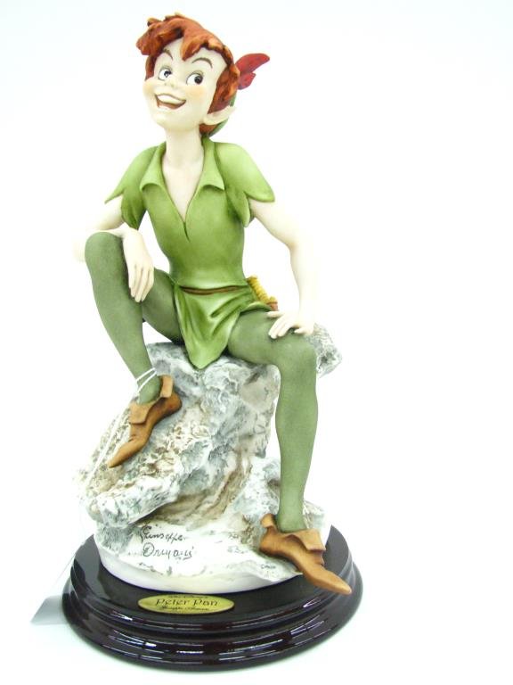 G Armani Walt Disney Sculpture, "Peter Pan": Giuseppe Armani Walt Disney sculpture, "Peter Pan", 2019C, with original box