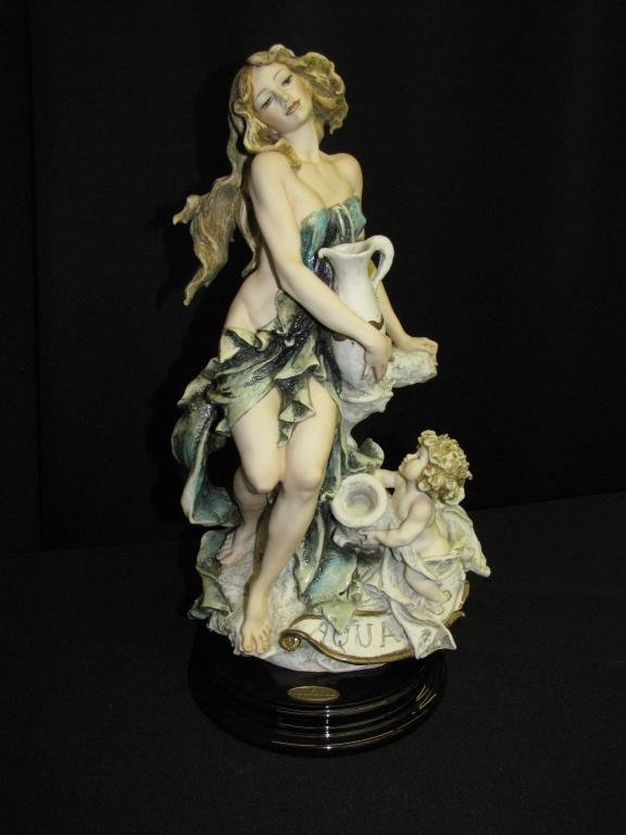 G Armani Sculpture, Zodiac, "Aquarius": Giuseppe Armani sculpture, zodiac, "Aquarius," 427C, Limited Edition #735/5000, with original box