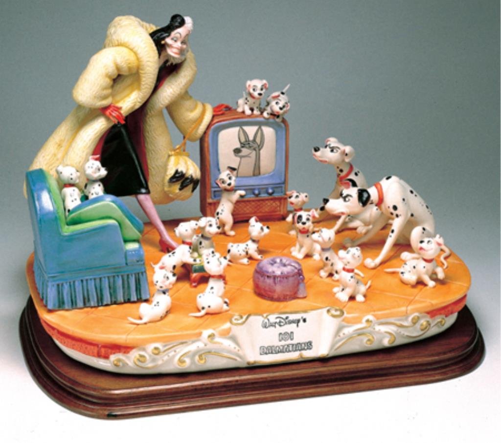 Capodimonte Laurenz "101 Dalmatians": Capodimonte Laurenz "101 Dalmatians" by Enzo Arzenton, LZD-77, serial #66, 14 1/2" High x 22" Wide x 14" Deep, with original foam packaging