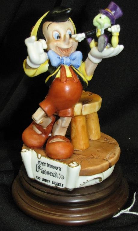 Capodimonte Laurenz "Pinocchio with Jiminy Cricket: Capodimonte Laurenz "Pinocchio with Jiminy Cricket" by Enzo Arzenton, LZD-6410, with original foam packaging